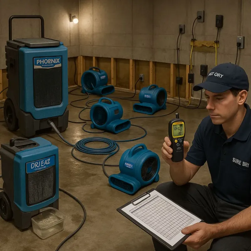 Structural Drying and Dehumidification process in Rancho Santa Fe, CA